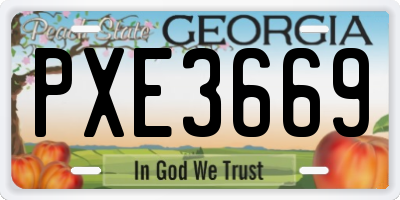 GA license plate PXE3669