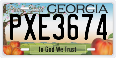 GA license plate PXE3674