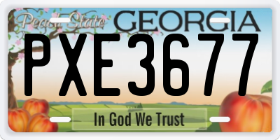 GA license plate PXE3677