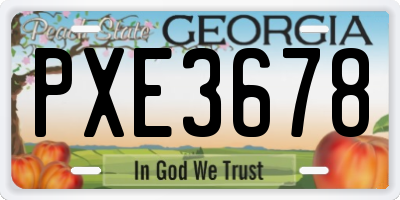 GA license plate PXE3678