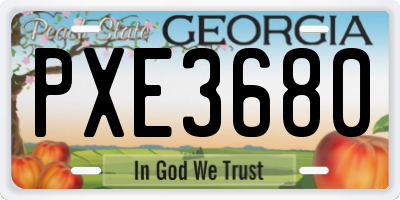 GA license plate PXE3680