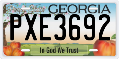 GA license plate PXE3692