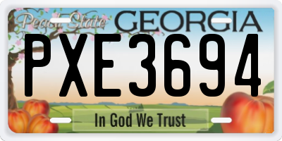 GA license plate PXE3694