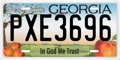 GA license plate PXE3696