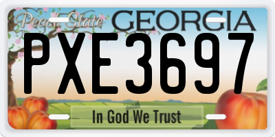 GA license plate PXE3697