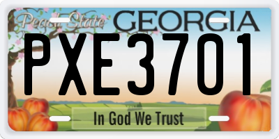 GA license plate PXE3701