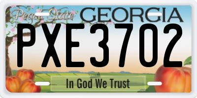 GA license plate PXE3702