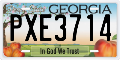GA license plate PXE3714