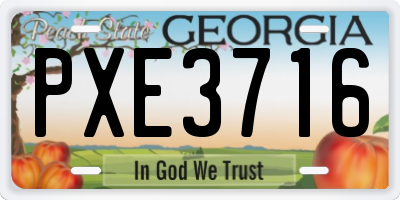 GA license plate PXE3716