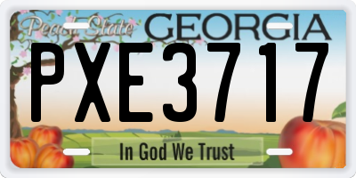 GA license plate PXE3717