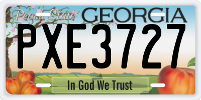 GA license plate PXE3727