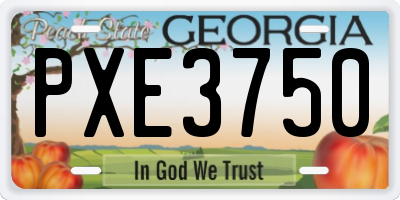 GA license plate PXE3750