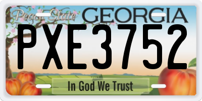 GA license plate PXE3752