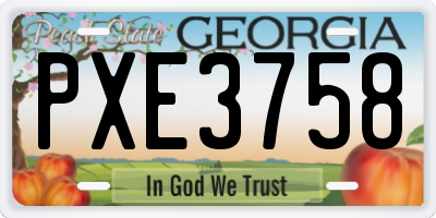 GA license plate PXE3758