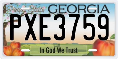 GA license plate PXE3759