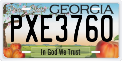 GA license plate PXE3760