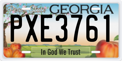 GA license plate PXE3761