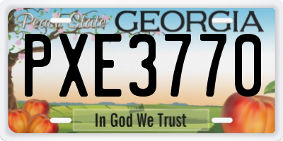 GA license plate PXE3770