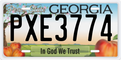 GA license plate PXE3774