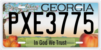 GA license plate PXE3775