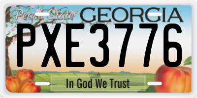 GA license plate PXE3776