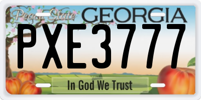 GA license plate PXE3777