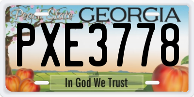 GA license plate PXE3778