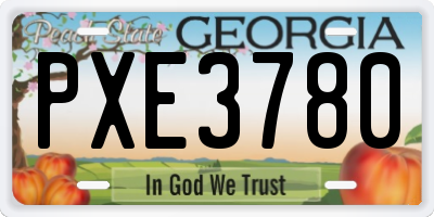 GA license plate PXE3780