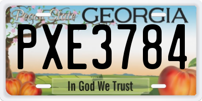 GA license plate PXE3784