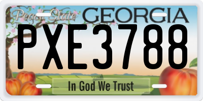 GA license plate PXE3788