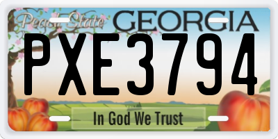 GA license plate PXE3794