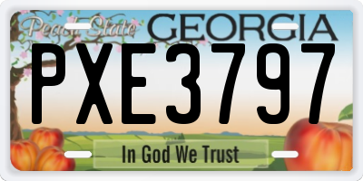 GA license plate PXE3797
