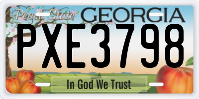 GA license plate PXE3798