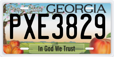 GA license plate PXE3829