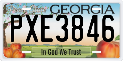 GA license plate PXE3846