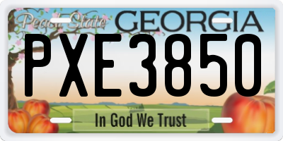 GA license plate PXE3850