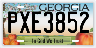 GA license plate PXE3852