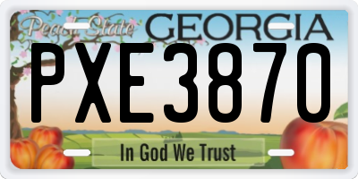 GA license plate PXE3870