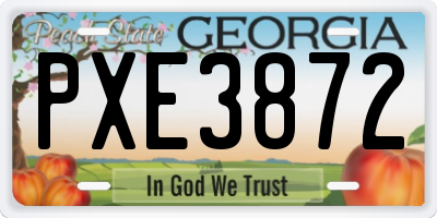 GA license plate PXE3872
