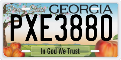 GA license plate PXE3880