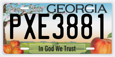 GA license plate PXE3881