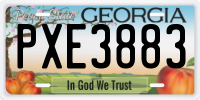 GA license plate PXE3883