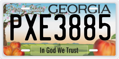GA license plate PXE3885