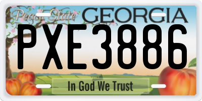 GA license plate PXE3886
