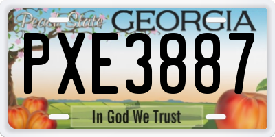 GA license plate PXE3887