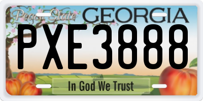 GA license plate PXE3888
