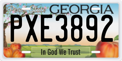 GA license plate PXE3892