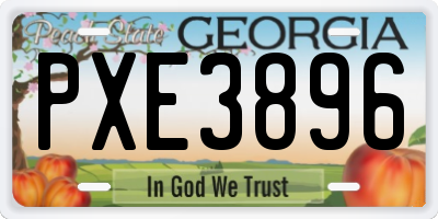 GA license plate PXE3896