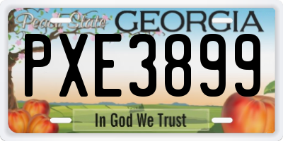 GA license plate PXE3899