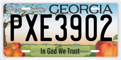 GA license plate PXE3902
